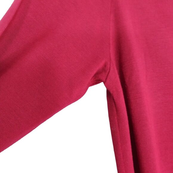 Old Navy Blouse Womens Extra Small Burgundy Tunic Long Sleeve Crew Neck Relaxed - Picture 7 of 10